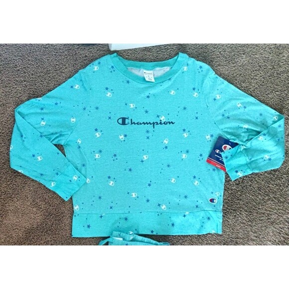 Champion Pajama Sleep Set 2 Piece Size Medium Women's Blue Stars Logo New - Picture 2 of 8